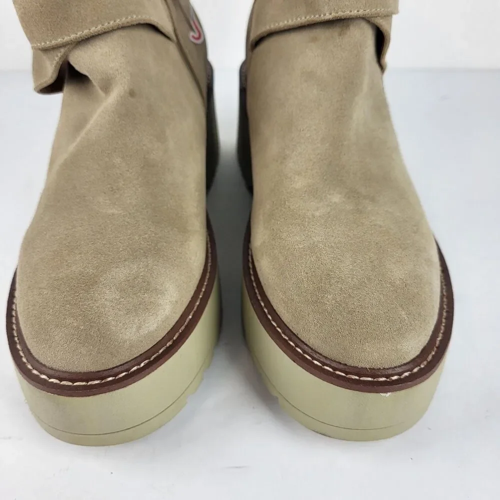 Blondo Giovanni Waterproof Platform Ankle Boots Beige Size 9M